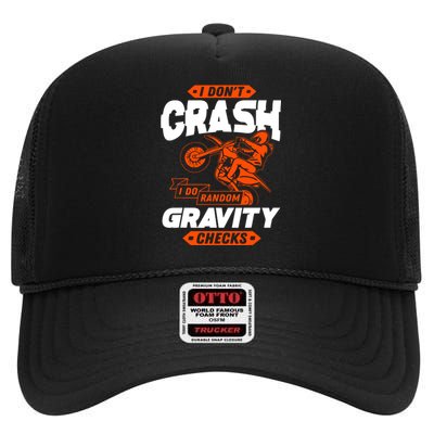 Random Gravity Checks Motocross Dirt Bike High Crown Mesh Back Trucker Hat