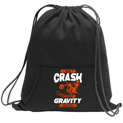 Random Gravity Checks Motocross Dirt Bike Sweatshirt Cinch Pack Bag