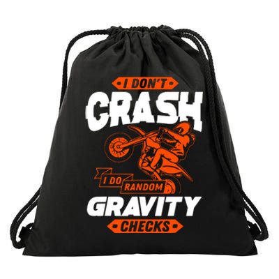 Random Gravity Checks Motocross Dirt Bike Drawstring Bag