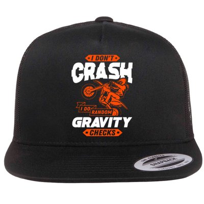 Random Gravity Checks Motocross Dirt Bike Flat Bill Trucker Hat