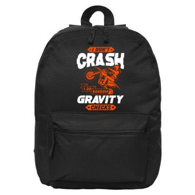 Random Gravity Checks Motocross Dirt Bike 16 in Basic Backpack