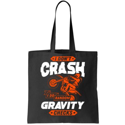 Random Gravity Checks Motocross Dirt Bike Tote Bag