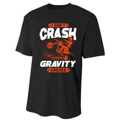 Random Gravity Checks Motocross Dirt Bike Performance Sprint T-Shirt