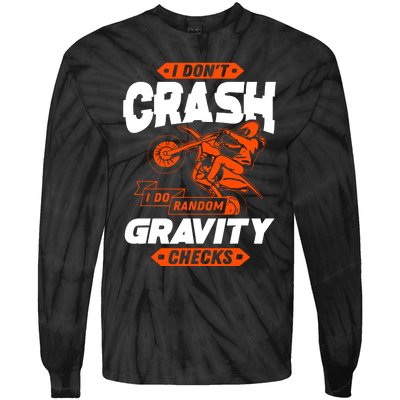 Random Gravity Checks Motocross Dirt Bike Tie-Dye Long Sleeve Shirt