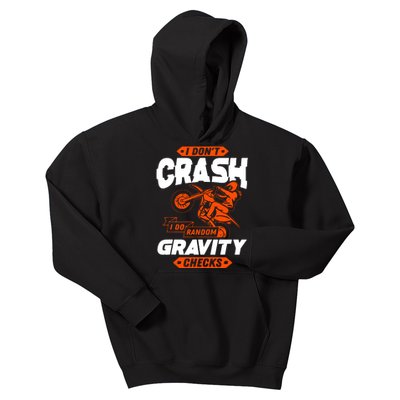 Random Gravity Checks Motocross Dirt Bike Kids Hoodie