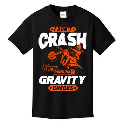 Random Gravity Checks Motocross Dirt Bike Kids T-Shirt