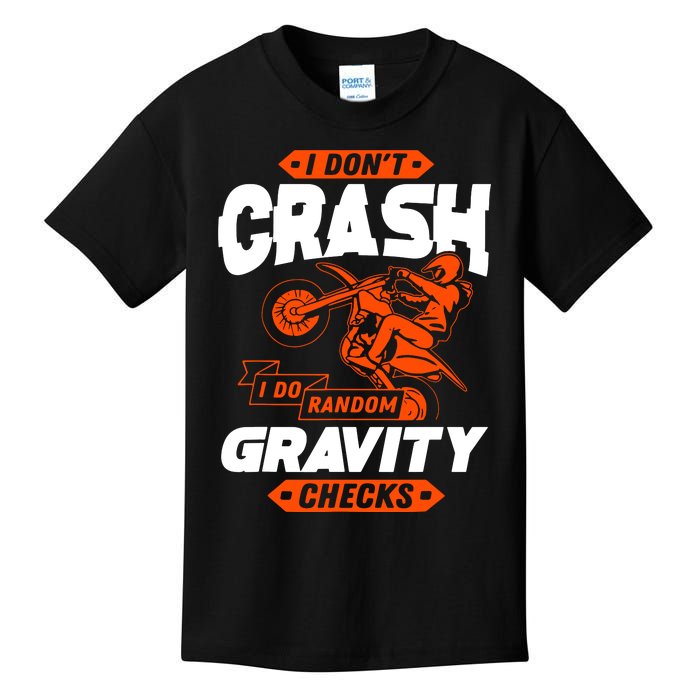 Random Gravity Checks Motocross Dirt Bike Kids T-Shirt