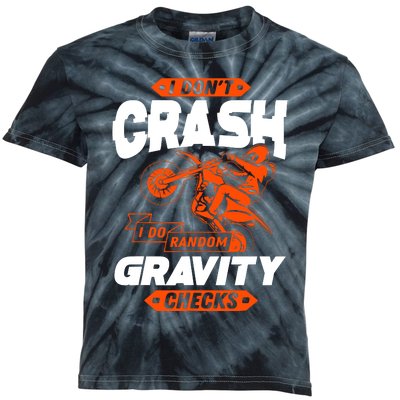 Random Gravity Checks Motocross Dirt Bike Kids Tie-Dye T-Shirt