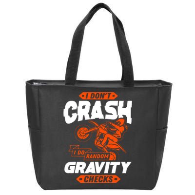 Random Gravity Checks Motocross Dirt Bike Zip Tote Bag