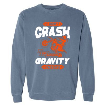 Random Gravity Checks Motocross Dirt Bike Garment-Dyed Sweatshirt