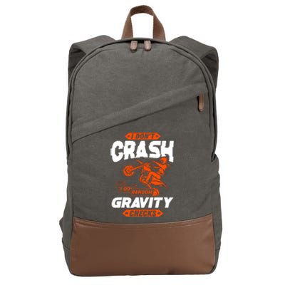 Random Gravity Checks Motocross Dirt Bike Cotton Canvas Backpack