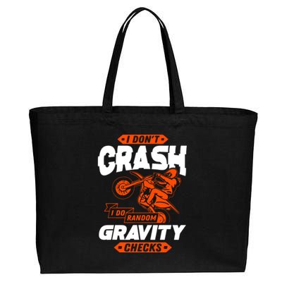 Random Gravity Checks Motocross Dirt Bike Cotton Canvas Jumbo Tote