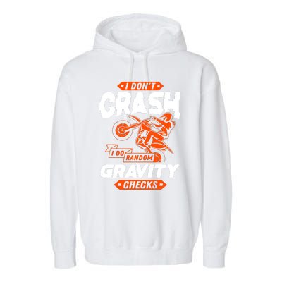 Random Gravity Checks Motocross Dirt Bike Garment-Dyed Fleece Hoodie