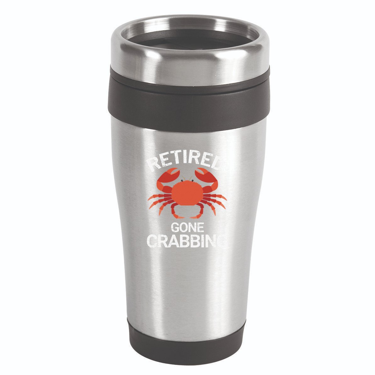 Retired Gone Crabbing Funny Crab Fishing 16oz Travel Tumbler
