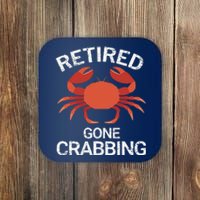 Retired Gone Crabbing Funny Crab Fishing Coaster