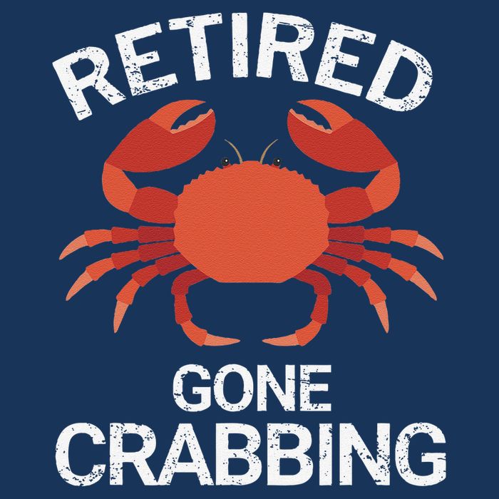 Retired Gone Crabbing Funny Crab Fishing Golf Towel
