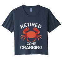 Retired Gone Crabbing Funny Crab Fishing Women's Crop Top Tee
