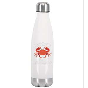 Retired Gone Crabbing Funny Crab Fishing Stainless Steel Insulated Water Bottle