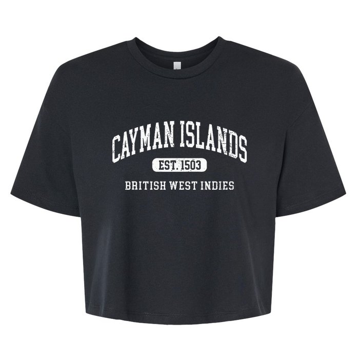 Retro Grand Cayman Islands 1503 Vintage Vacation Souvenir Bella+Canvas Jersey Crop Tee