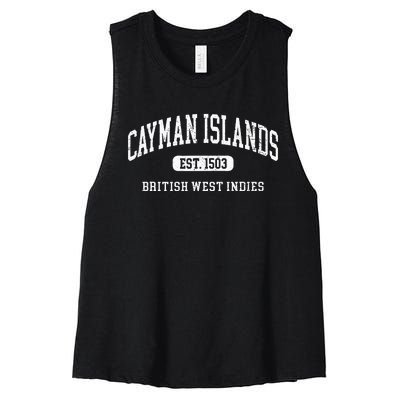 Retro Grand Cayman Islands 1503 Vintage Vacation Souvenir Women's Racerback Cropped Tank