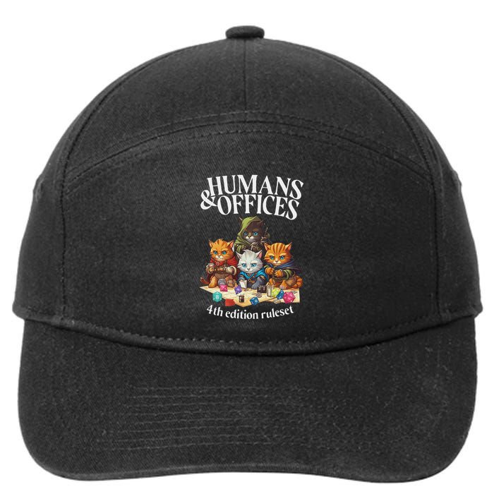 Rpg Gamer Cat Dice Fail Funny Nerdy Geek 7-Panel Snapback Hat
