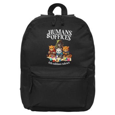 Rpg Gamer Cat Dice Fail Funny Nerdy Geek 16 in Basic Backpack