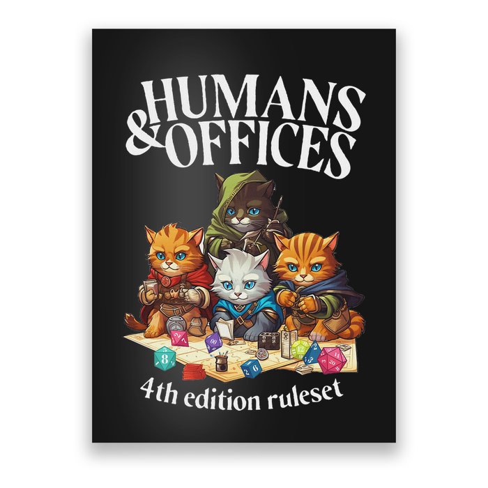 Rpg Gamer Cat Dice Fail Funny Nerdy Geek Poster