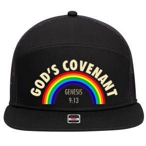 Rainbow Gods Covenant 913 Bible Christian Lover 7 Panel Mesh Trucker Snapback Hat