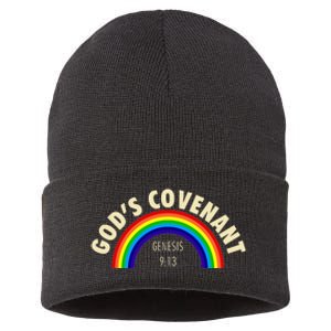 Rainbow Gods Covenant 913 Bible Christian Lover Sustainable Knit Beanie