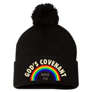 Rainbow Gods Covenant 913 Bible Christian Lover Pom Pom 12in Knit Beanie