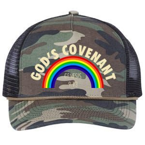 Rainbow Gods Covenant 913 Bible Christian Lover Retro Rope Trucker Hat Cap