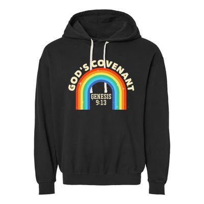 Rainbow God's Covenant Genesis 913 Bible Christian Lover Garment-Dyed Fleece Hoodie