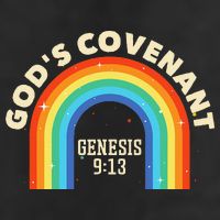 Rainbow God's Covenant Genesis 913 Bible Christian Lover 7 Panel Mesh Trucker Snapback Hat