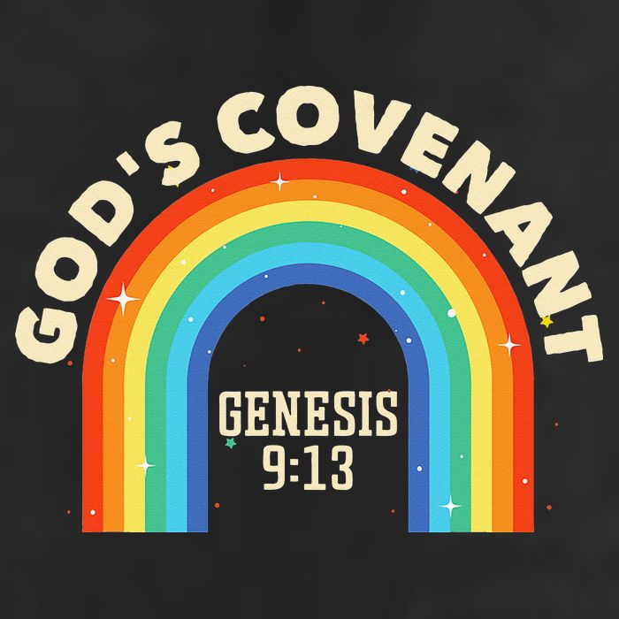 Rainbow God's Covenant Genesis 913 Bible Christian Lover 7 Panel Mesh Trucker Snapback Hat