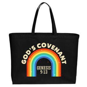 Rainbow God's Covenant Genesis 913 Bible Christian Lover Cotton Canvas Jumbo Tote