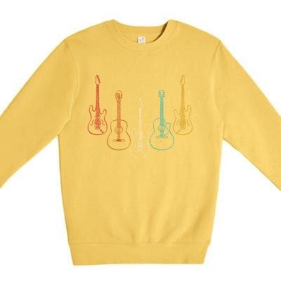 Retro Guitar Cute Gift Premium Crewneck Sweatshirt