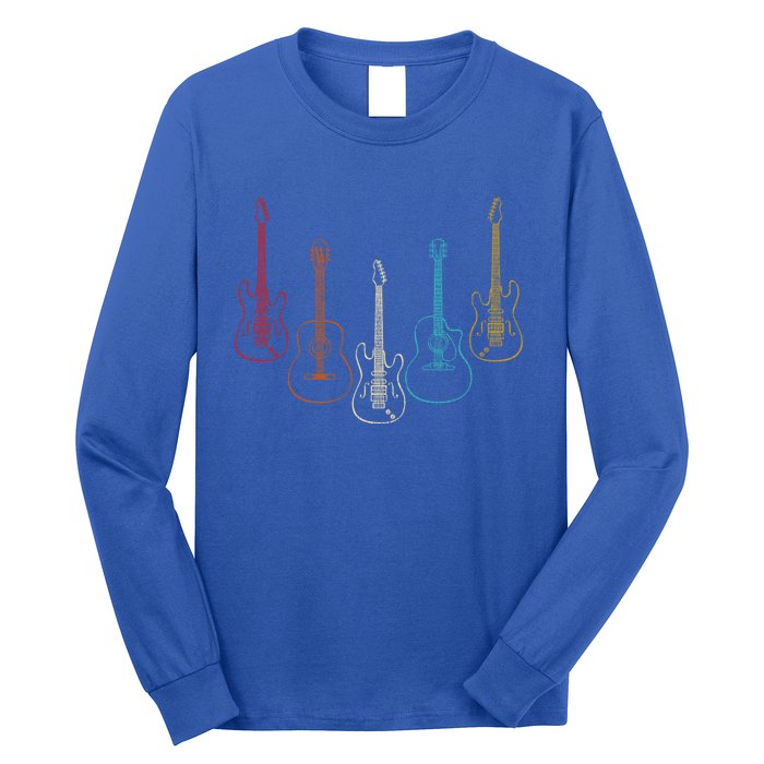 Retro Guitar Cute Gift Long Sleeve Shirt