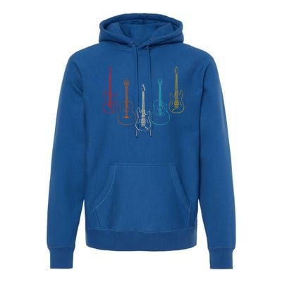 Retro Guitar Cute Gift Premium Hoodie