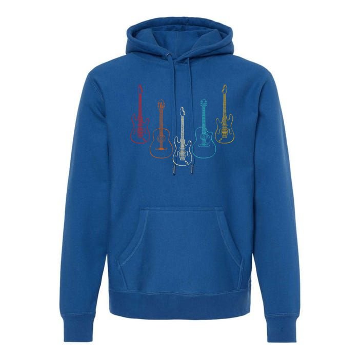 Retro Guitar Cute Gift Premium Hoodie