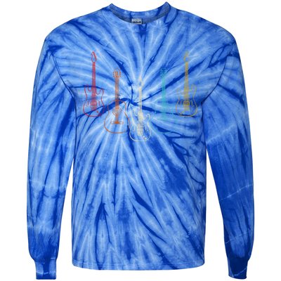 Retro Guitar Cute Gift Tie-Dye Long Sleeve Shirt