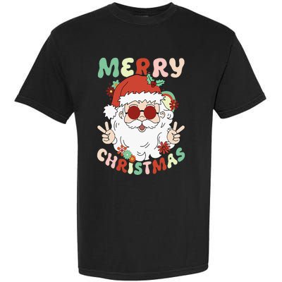 Retro Groovy Christmas Trendy Santa Claus Holiday Funny Garment-Dyed Heavyweight T-Shirt