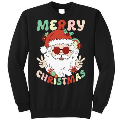 Retro Groovy Christmas Trendy Santa Claus Holiday Funny Sweatshirt