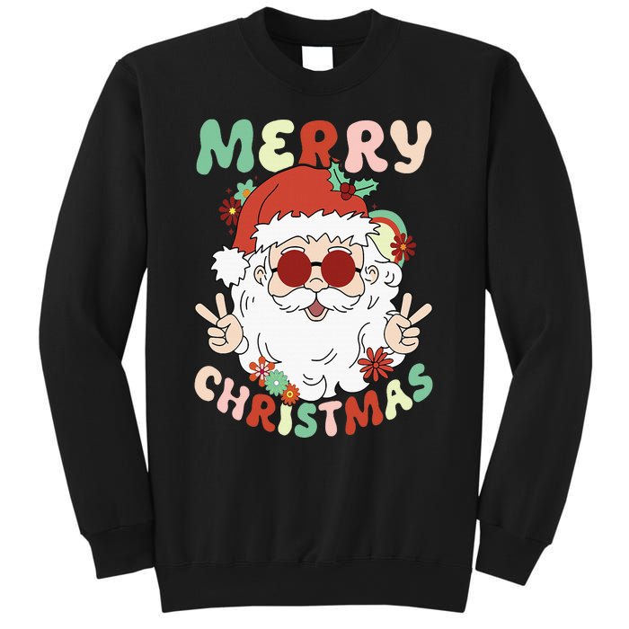 Retro Groovy Christmas Trendy Santa Claus Holiday Funny Sweatshirt