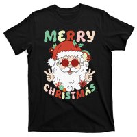 Retro Groovy Christmas Trendy Santa Claus Holiday Funny T-Shirt