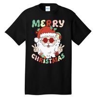 Retro Groovy Christmas Trendy Santa Claus Holiday Funny Tall T-Shirt