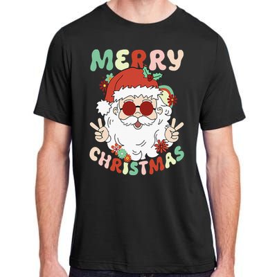 Retro Groovy Christmas Trendy Santa Claus Holiday Funny Adult ChromaSoft Performance T-Shirt