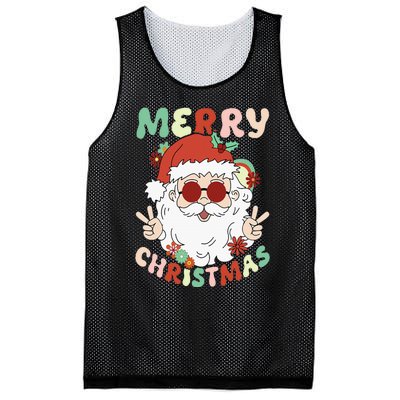 Retro Groovy Christmas Trendy Santa Claus Holiday Funny Mesh Reversible Basketball Jersey Tank