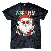 Retro Groovy Christmas Trendy Santa Claus Holiday Funny Tie-Dye T-Shirt