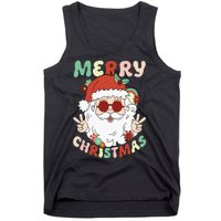 Retro Groovy Christmas Trendy Santa Claus Holiday Funny Tank Top