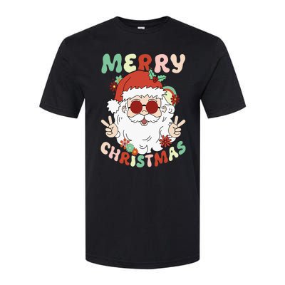 Retro Groovy Christmas Trendy Santa Claus Holiday Funny Softstyle CVC T-Shirt